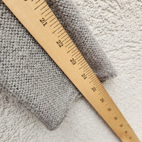 PRANA Womens Shelby Poncho Sweater Small Gray Wool Cable Knit Boho Fringe Top - Picture 10 of 10